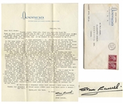 Stan Laurel Letter Signed With His Full Signature Stan Laurel -- ...I liked Chaplin, Harry Langdon, Buster Keaton, Fatty Arbuckle...